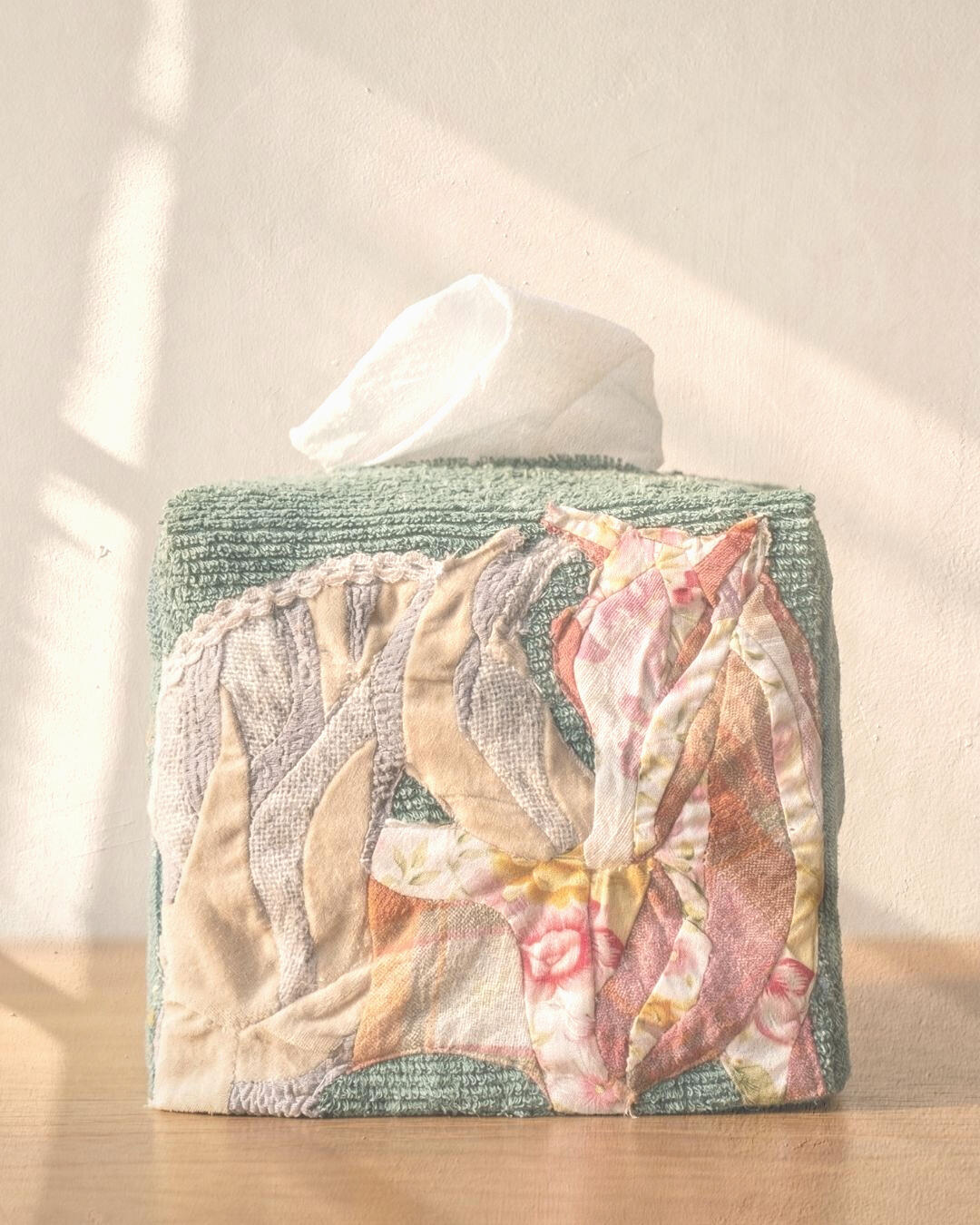 Walking Together Textile tissue case composed from reclaimed garments and production remnants, HorngWave, 2026.